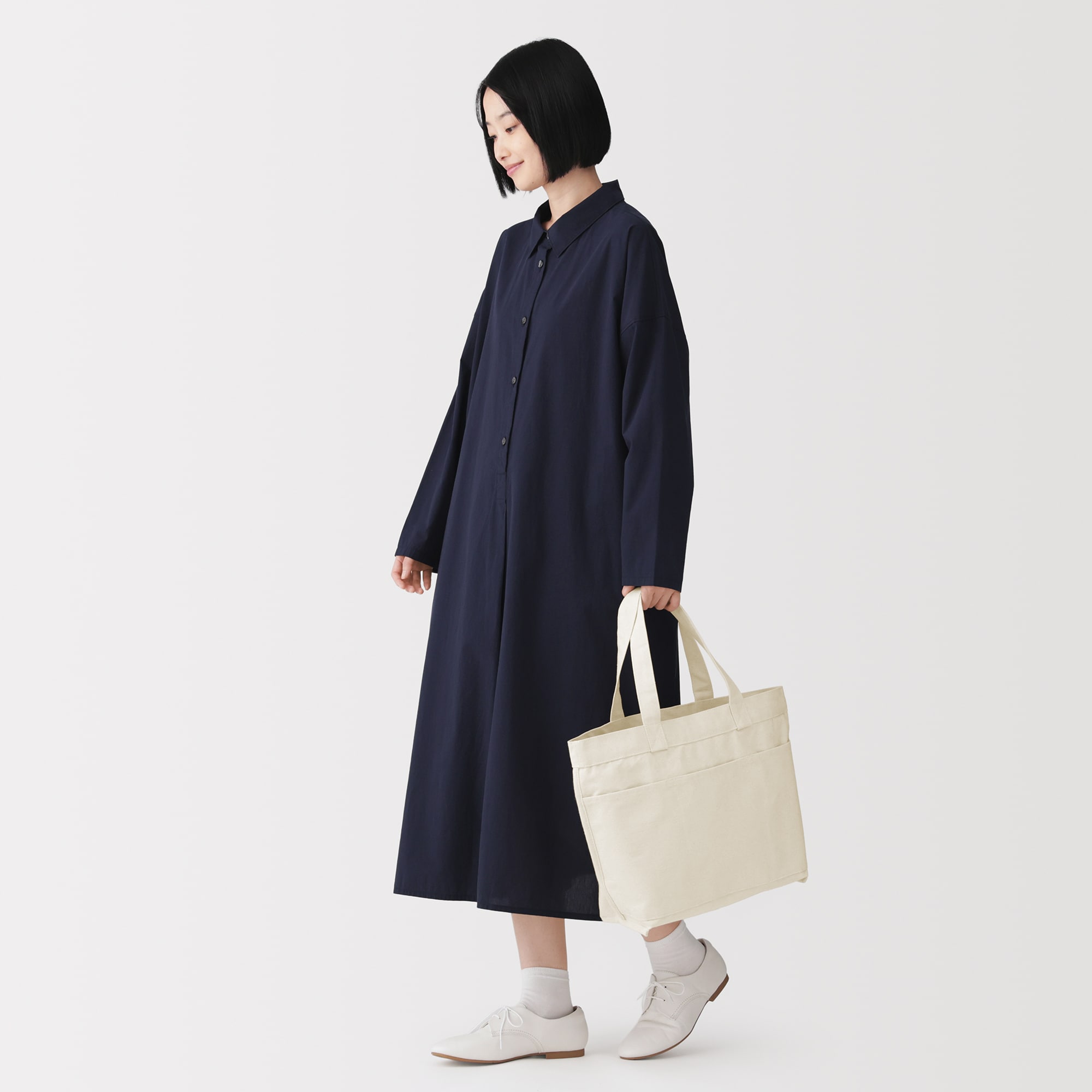 帆布　横型　トートバッグ