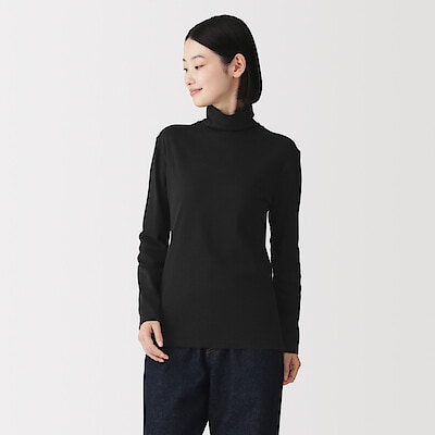 婦人　あったか綿　厚手　タートルネック長袖Ｔシャツ
