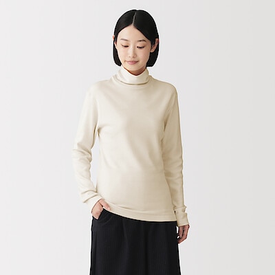 婦人　あったか綿　ウールタートルネック長袖Ｔシャツ