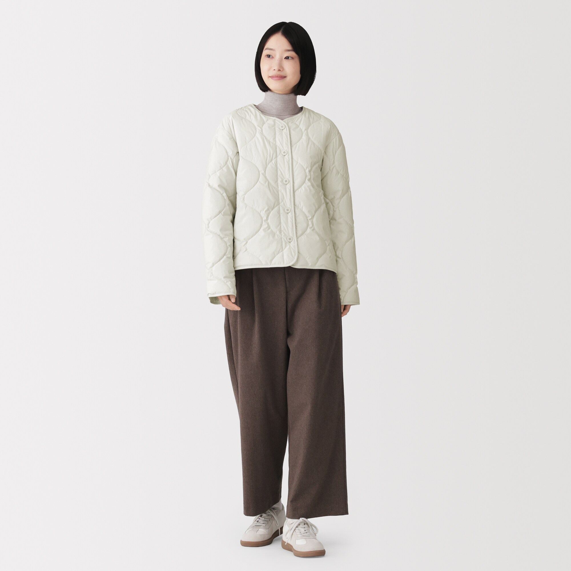 婦人　素材に還る　ふんわり中わたキルティングジャケット