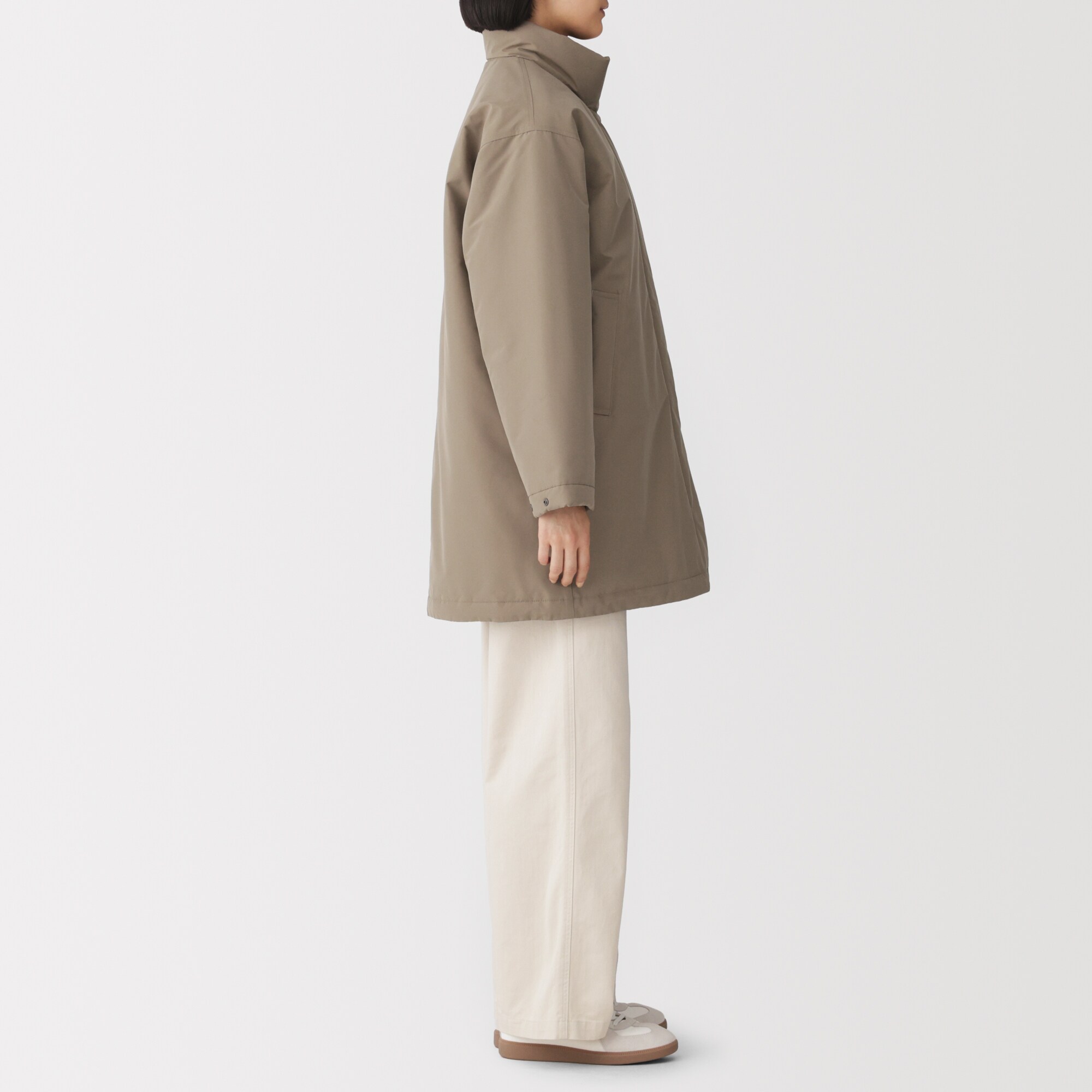 婦人　中わた防風ミドル丈コート