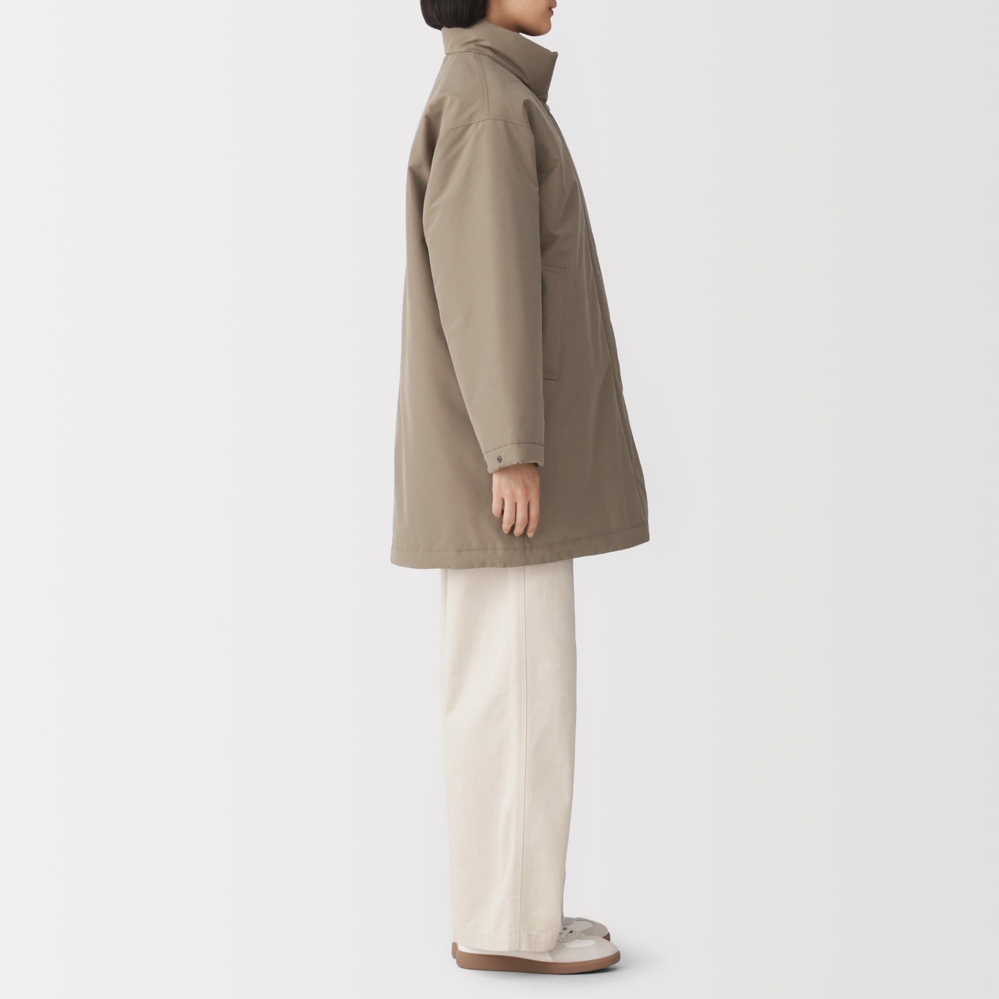 婦人　中わた防風ミドル丈コート