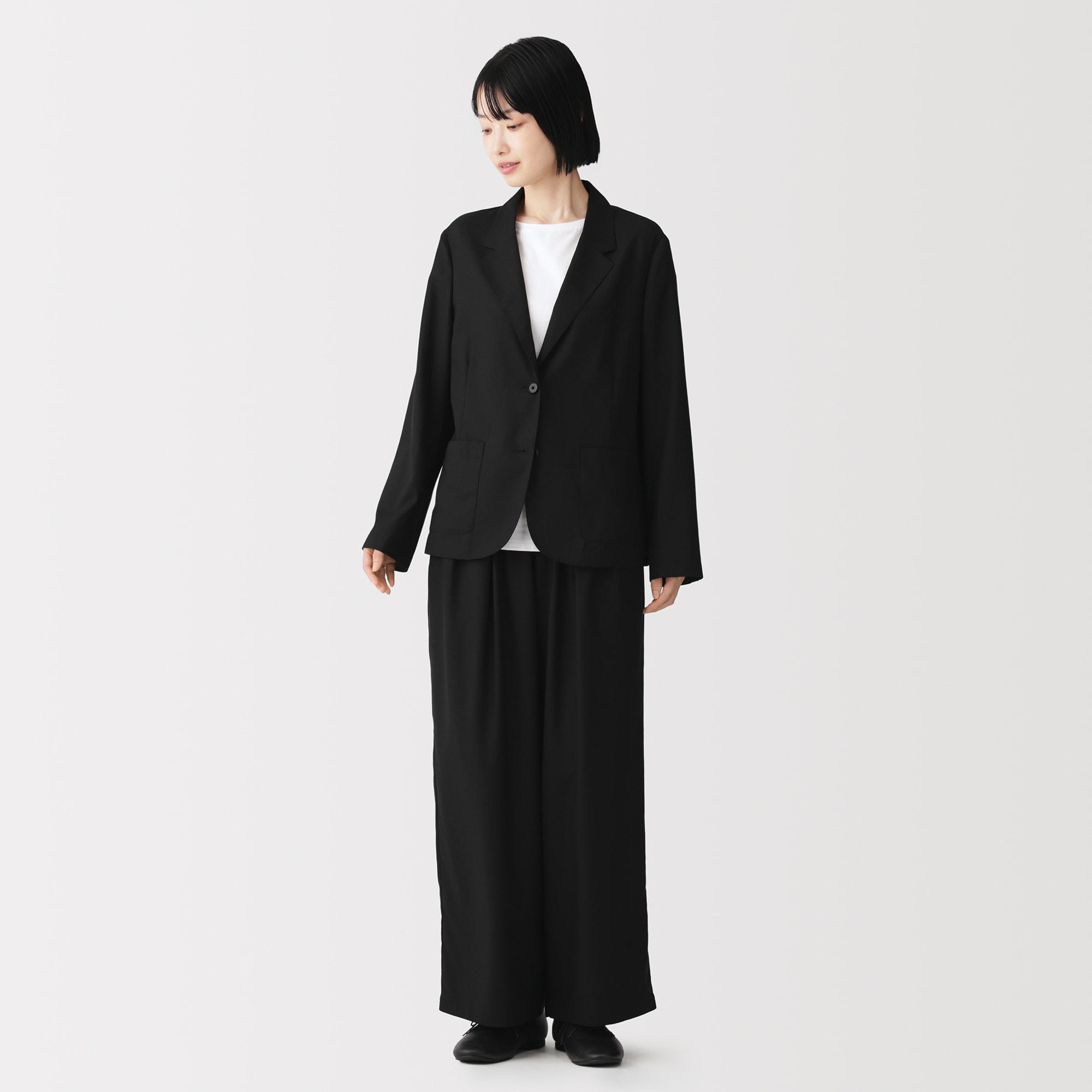 婦人　なめらか　シャツジャケット