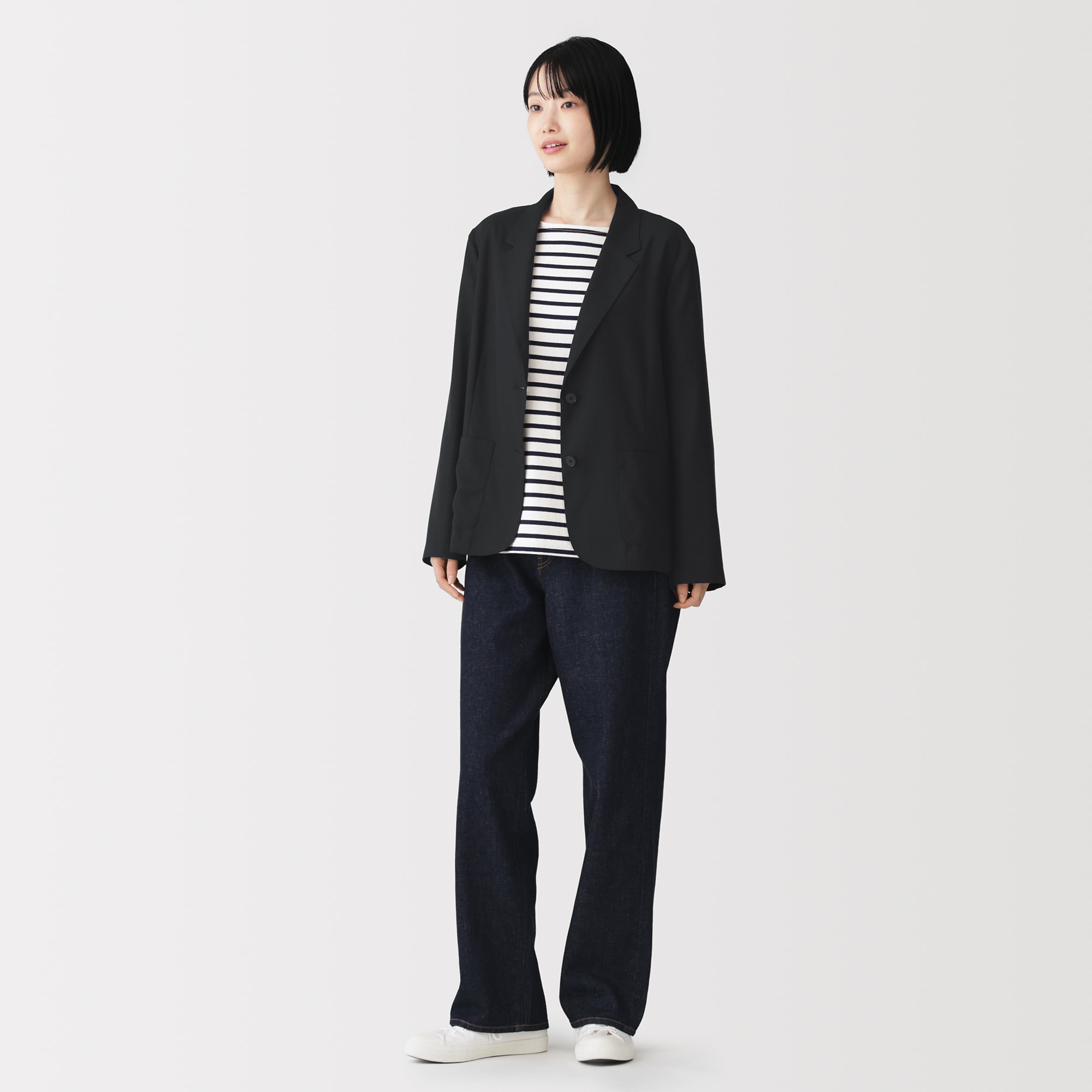 婦人　なめらか　シャツジャケット