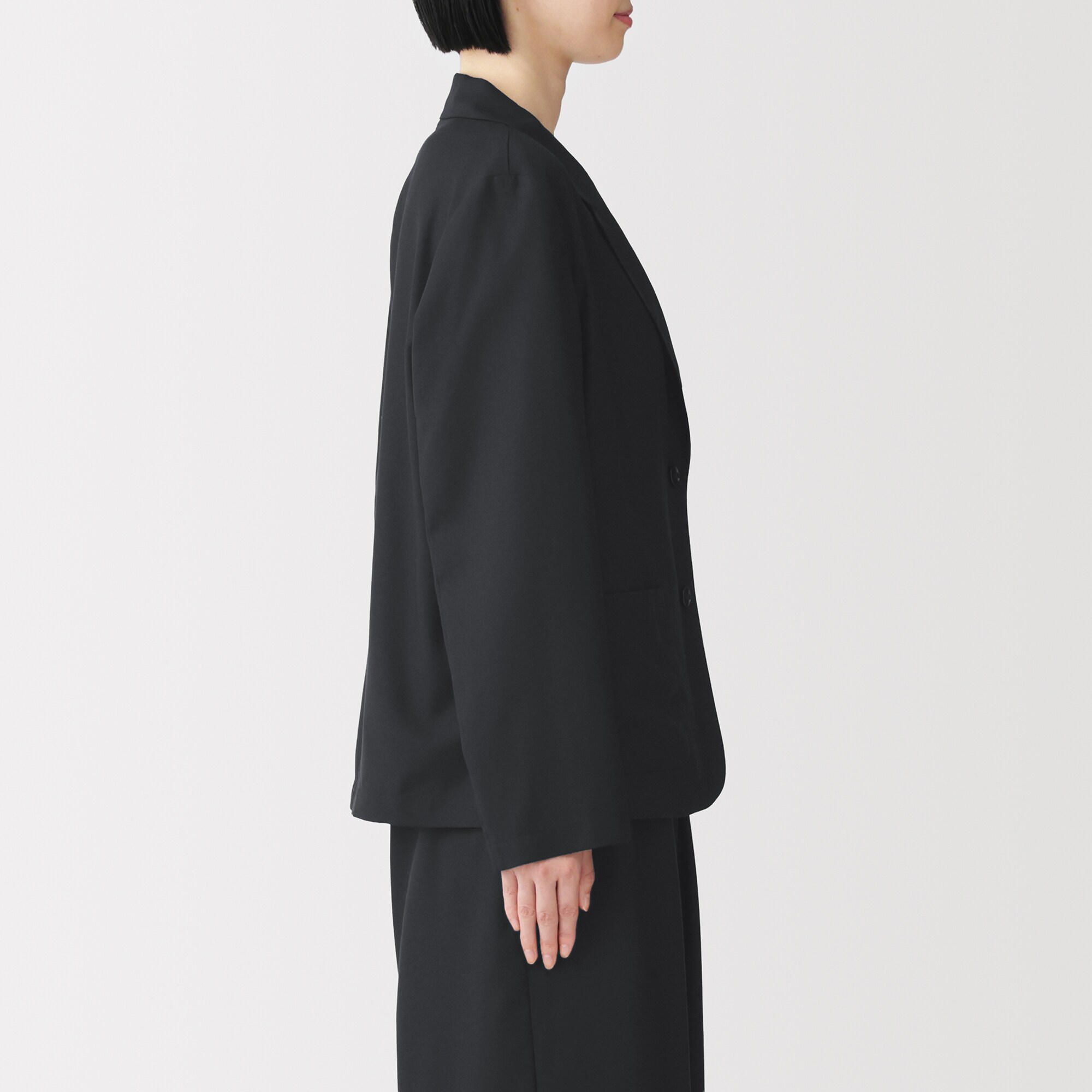 婦人　なめらか　シャツジャケット