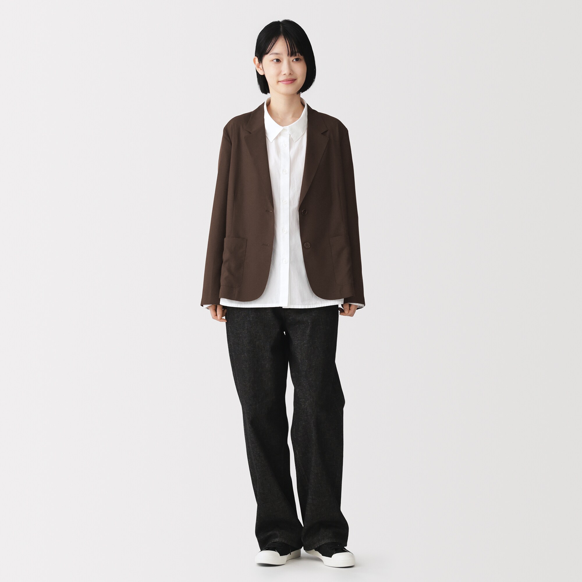 婦人　なめらか　シャツジャケット