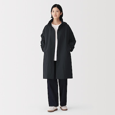【９月下旬発売予定】婦人　撥水ＵＶカット　フードがしまえるロングコート