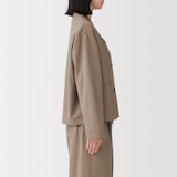 婦人　木の実から作ったカポック混ガーゼ　シャツジャケット
