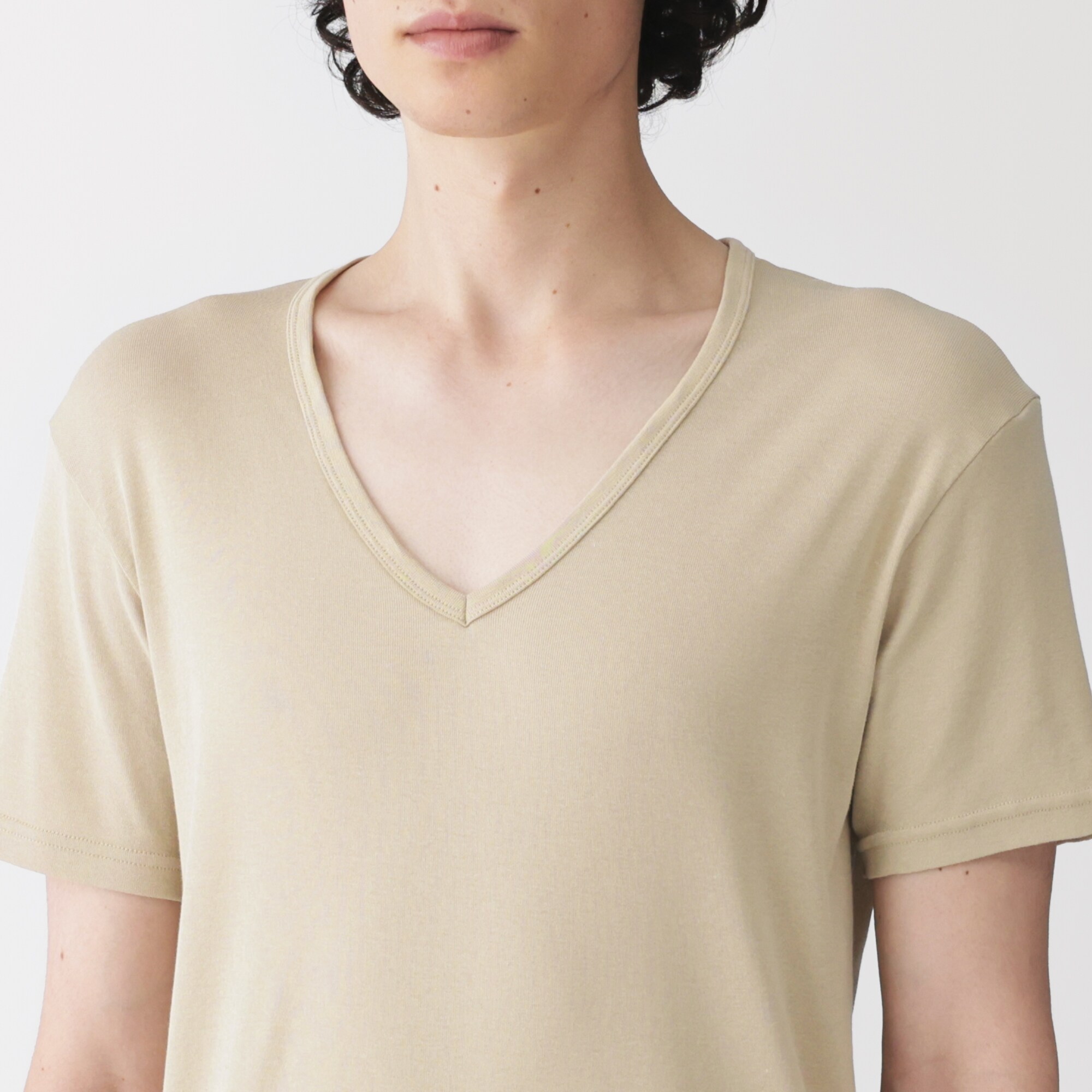 紳士　さらっと綿　Ｖネック半袖Ｔシャツ（ＯＳ）