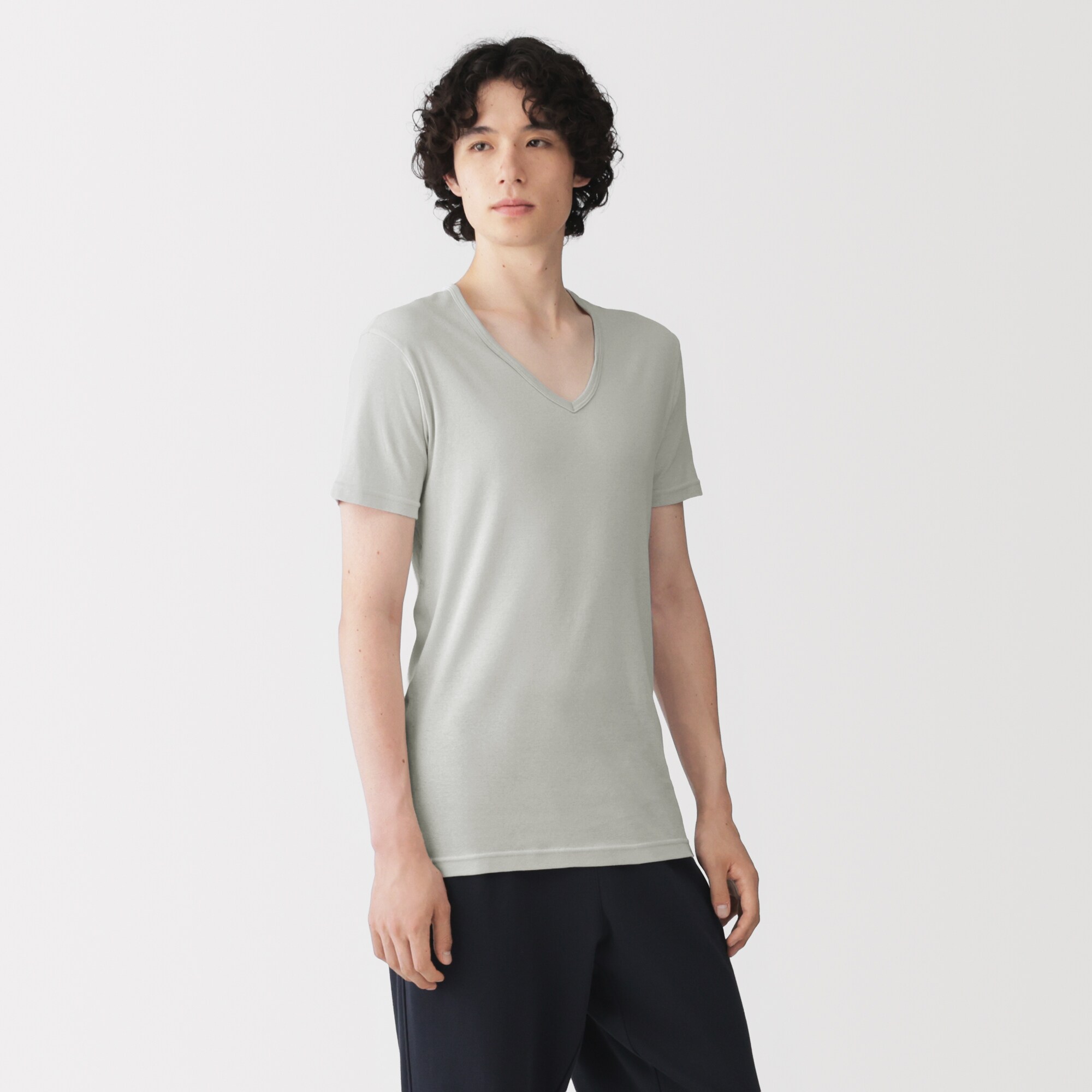紳士　さらっと綿　Ｖネック半袖Ｔシャツ（ＯＳ）