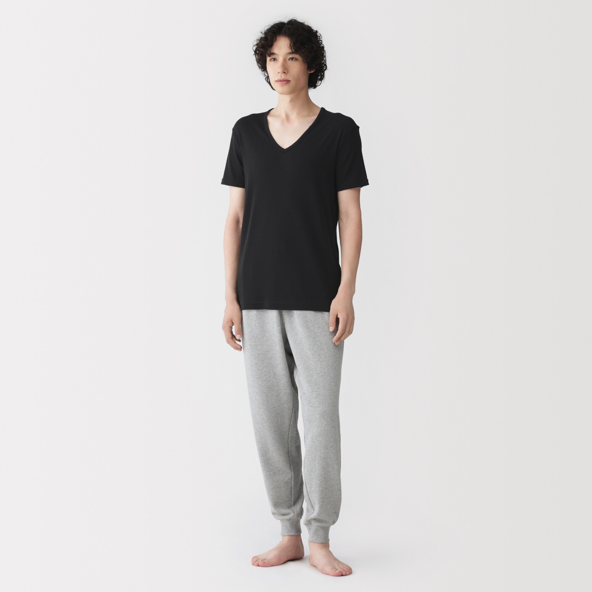 紳士　さらっと綿　Ｖネック半袖Ｔシャツ（ＯＳ）