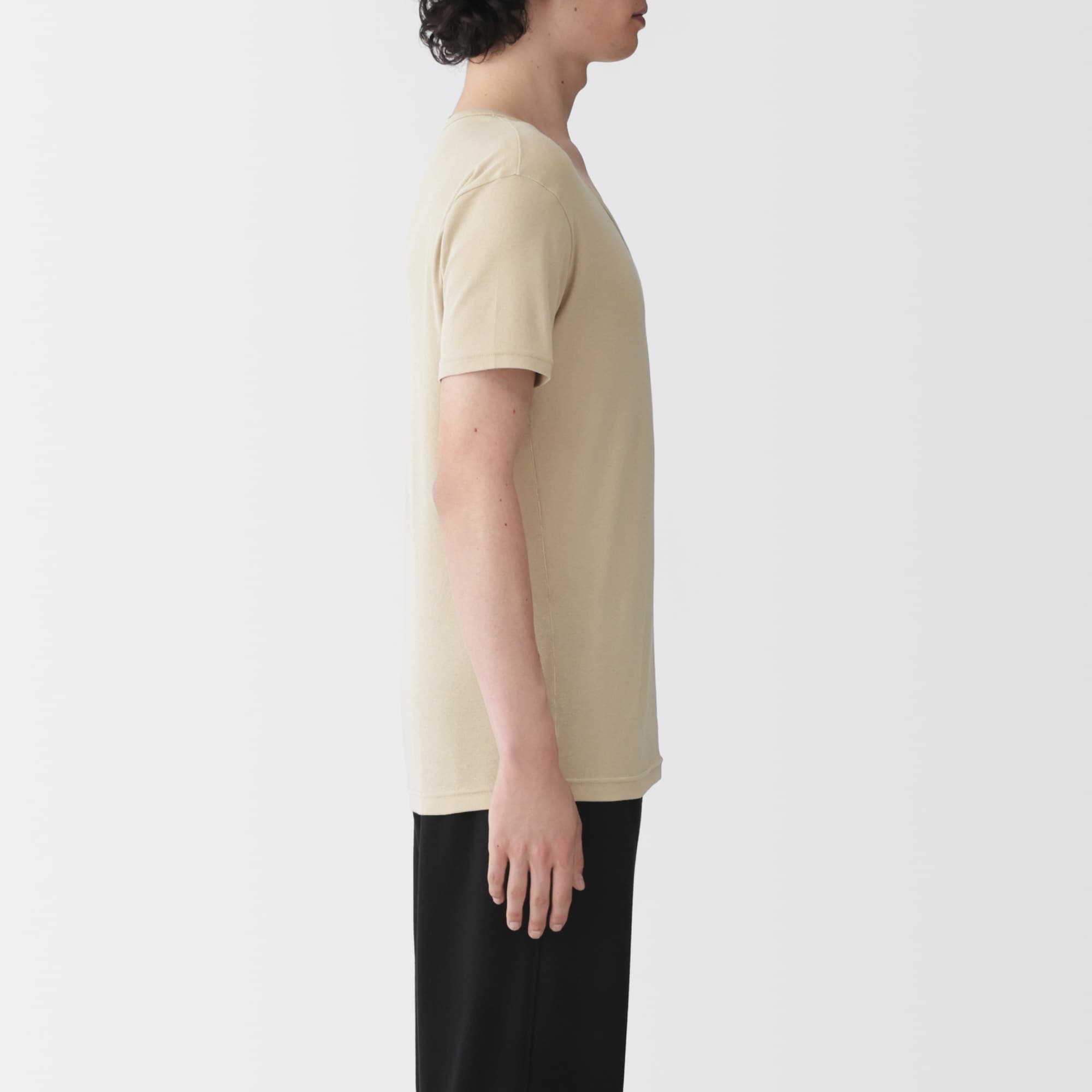 紳士　さらっと綿　Ｖネック半袖Ｔシャツ（ＯＳ）