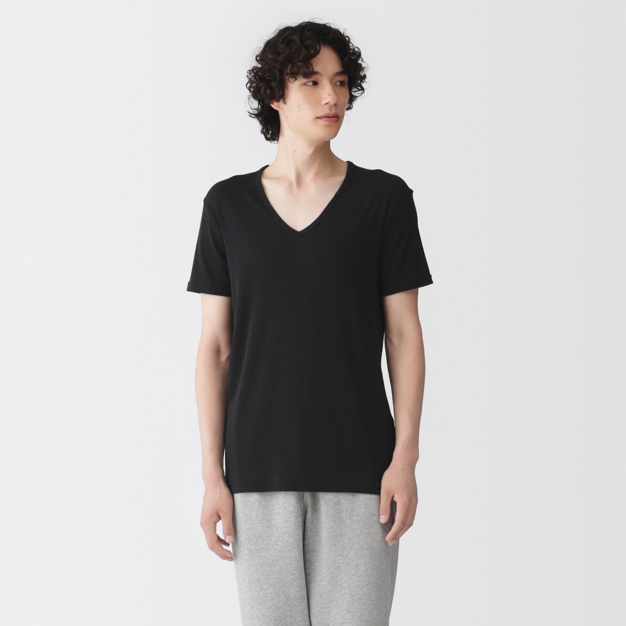 紳士　さらっと綿　Ｖネック半袖Ｔシャツ（ＯＳ）