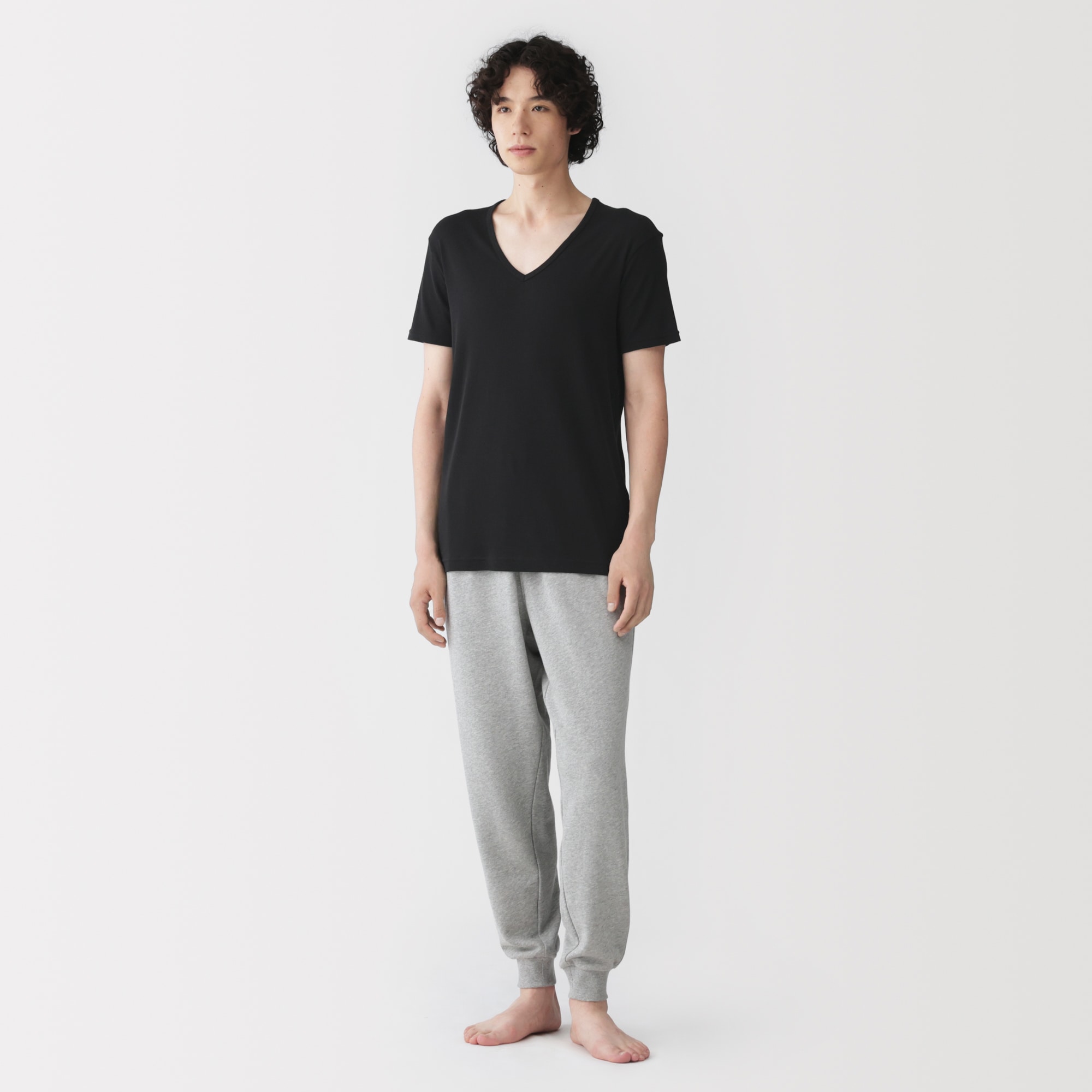 紳士　さらっと綿　Ｖネック半袖Ｔシャツ（ＯＳ）
