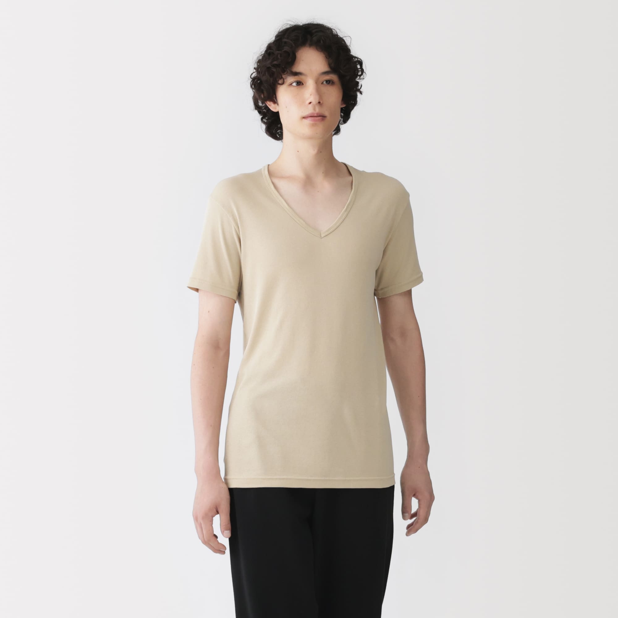 紳士　さらっと綿　Ｖネック半袖Ｔシャツ（ＯＳ）