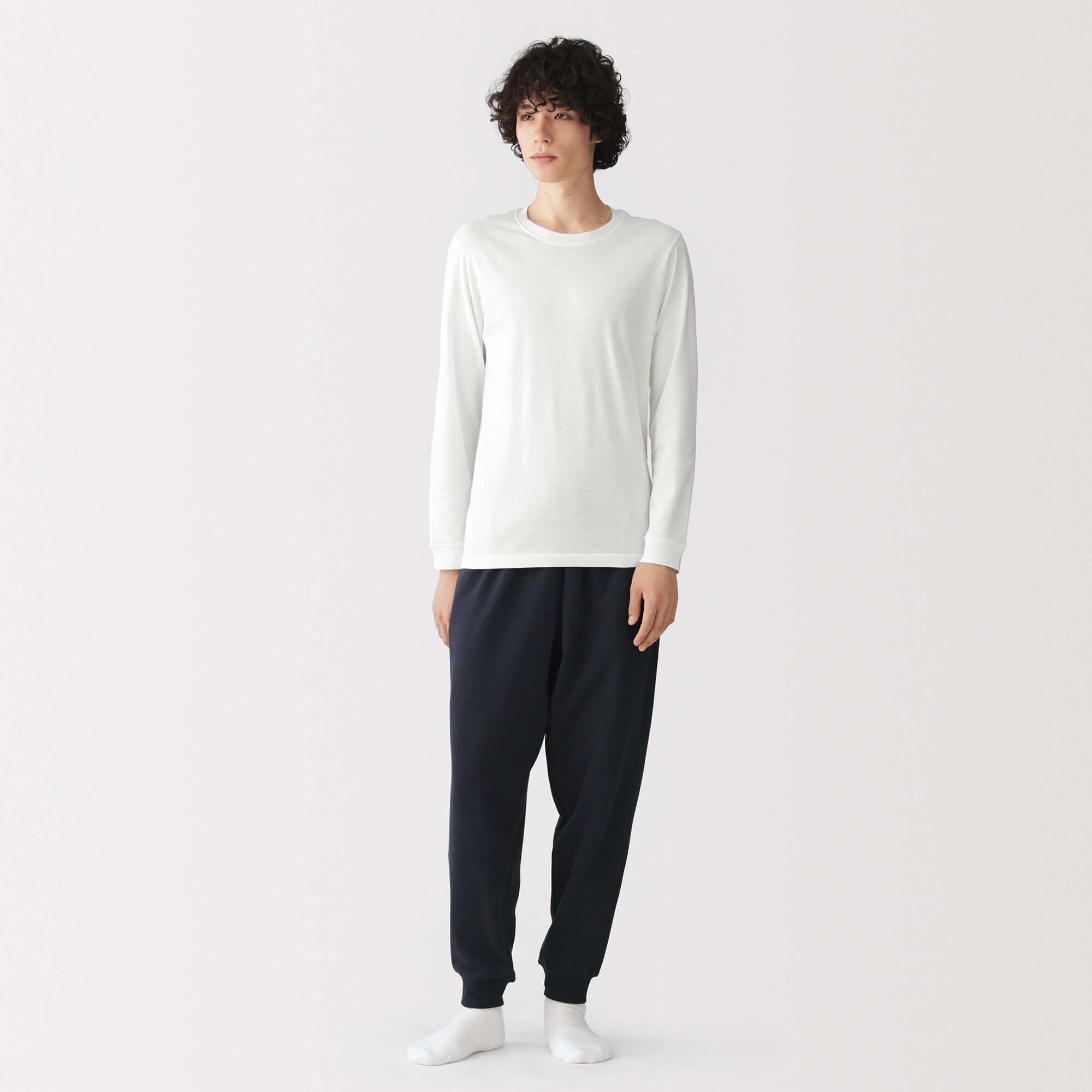 紳士　あったか綿　厚手　クルーネック長袖Ｔシャツ