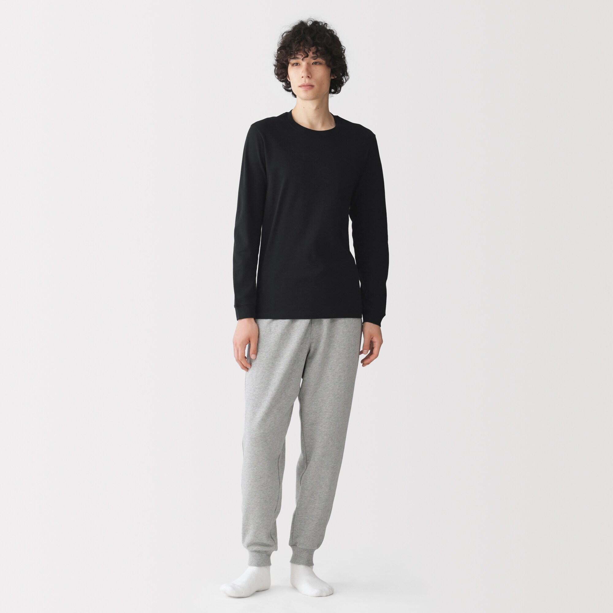 紳士　あったか綿　厚手　クルーネック長袖Ｔシャツ