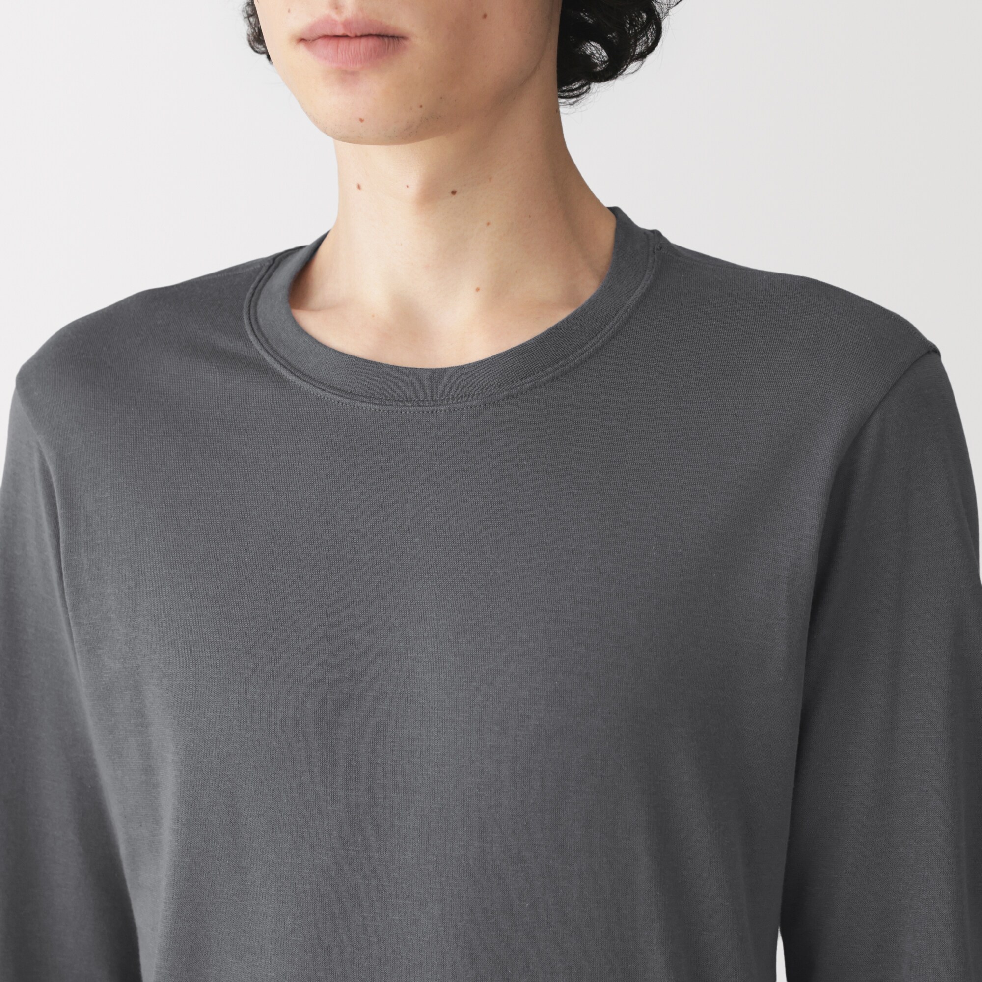 紳士　あったか綿　厚手　クルーネック長袖Ｔシャツ