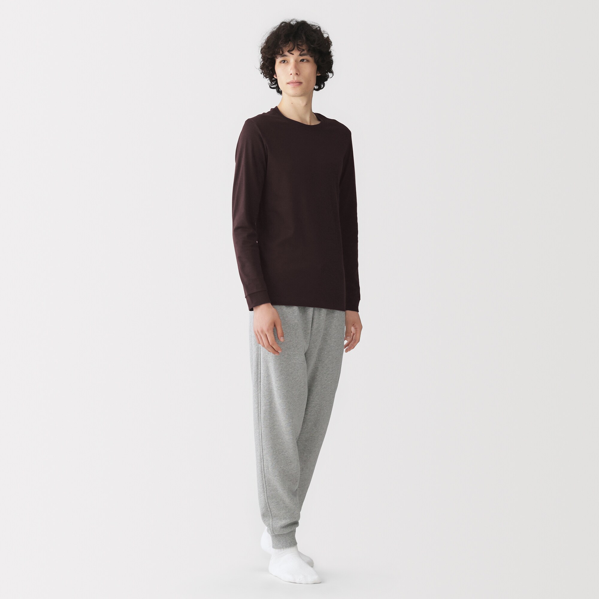 紳士　あったか綿　厚手　クルーネック長袖Ｔシャツ