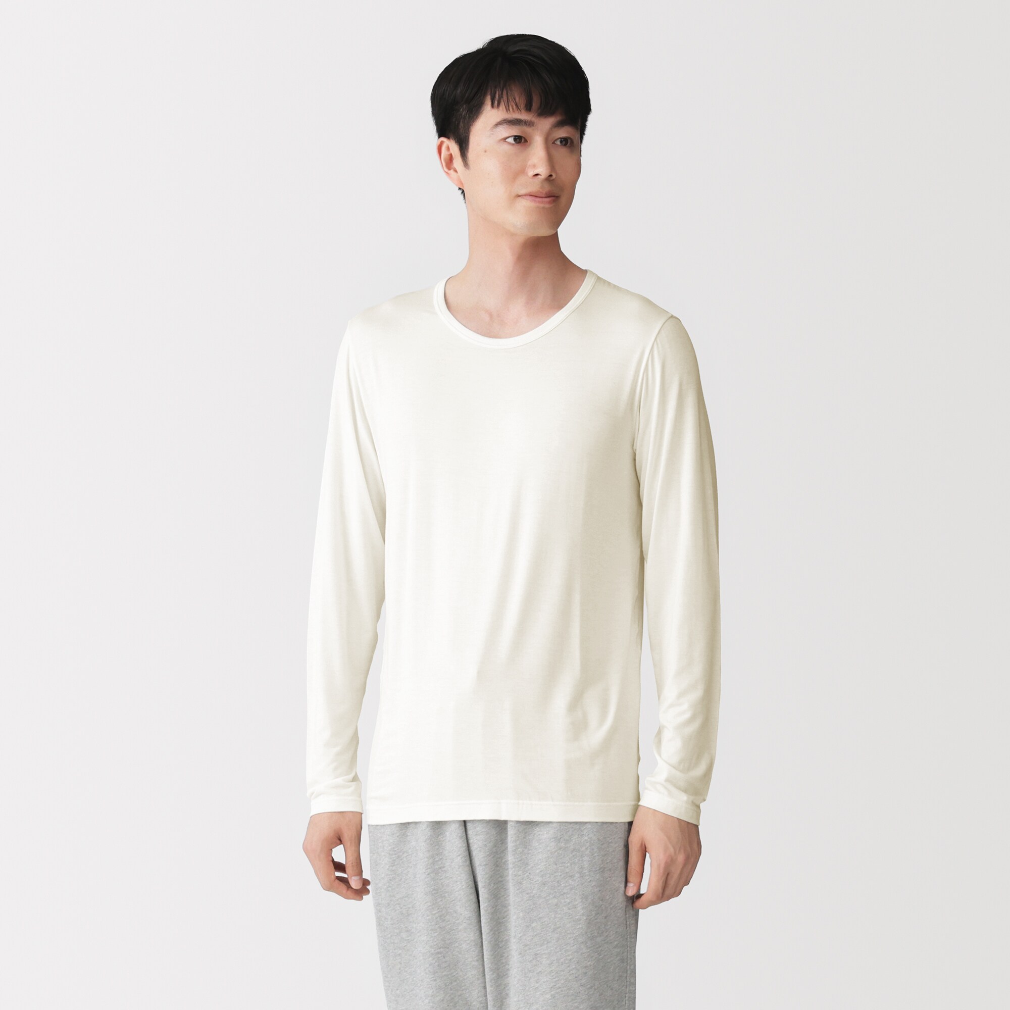 紳士　着るスキンケア　クルーネック長袖Ｔシャツ