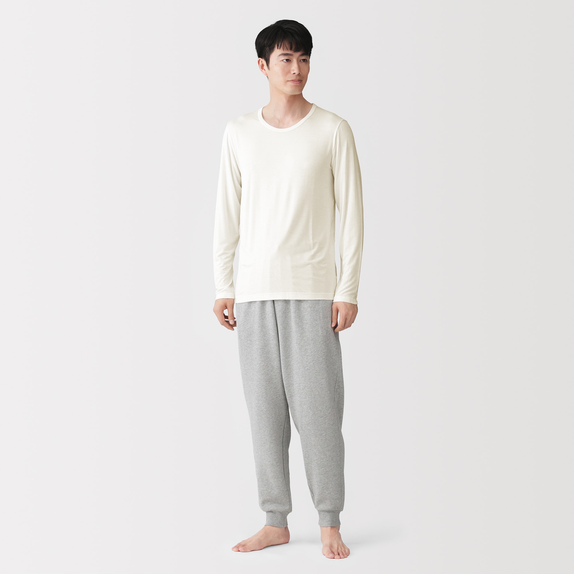 紳士　着るスキンケア　クルーネック長袖Ｔシャツ