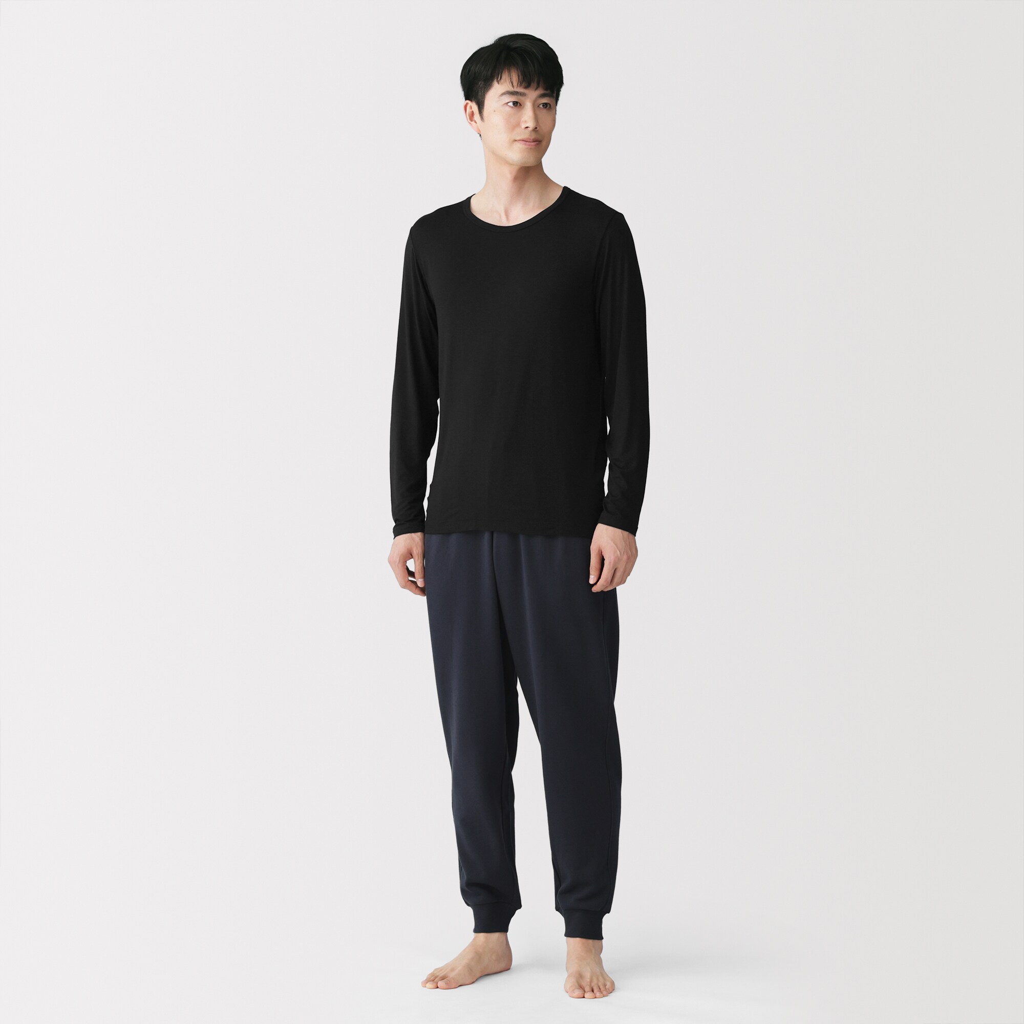 紳士　着るスキンケア　クルーネック長袖Ｔシャツ