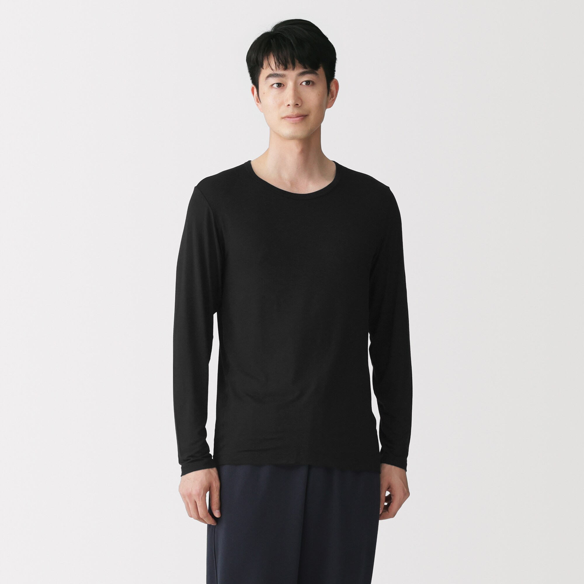 紳士　着るスキンケア　クルーネック長袖Ｔシャツ