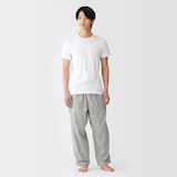 紳士　二重ガーゼ　ルームロングパンツ