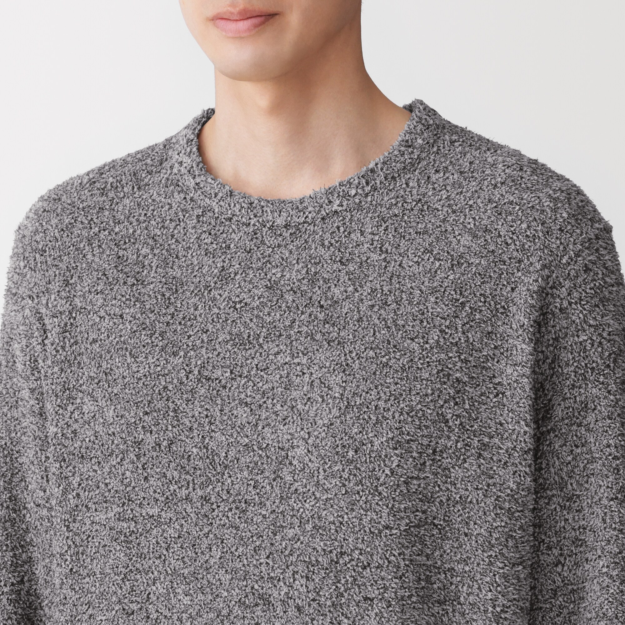 紳士　なめらかニットフリース　長袖ルームウェアセット