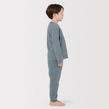 キッズ　ワッフル編み　長袖ルームウェアセット