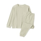 キッズ　ワッフル編み　長袖ルームウェアセット