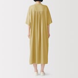 婦人　なめらか　五分袖ワンピース