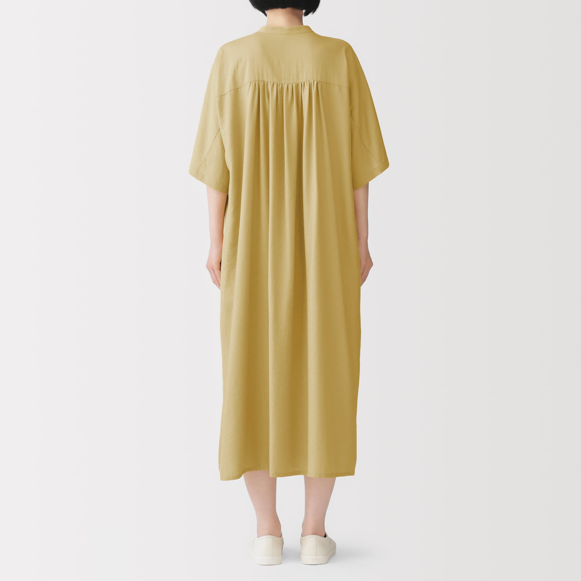 婦人　なめらか　五分袖ワンピース