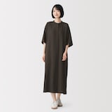 婦人　なめらか　五分袖ワンピース