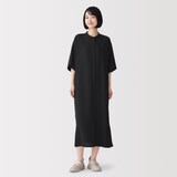 婦人　なめらか　五分袖ワンピース