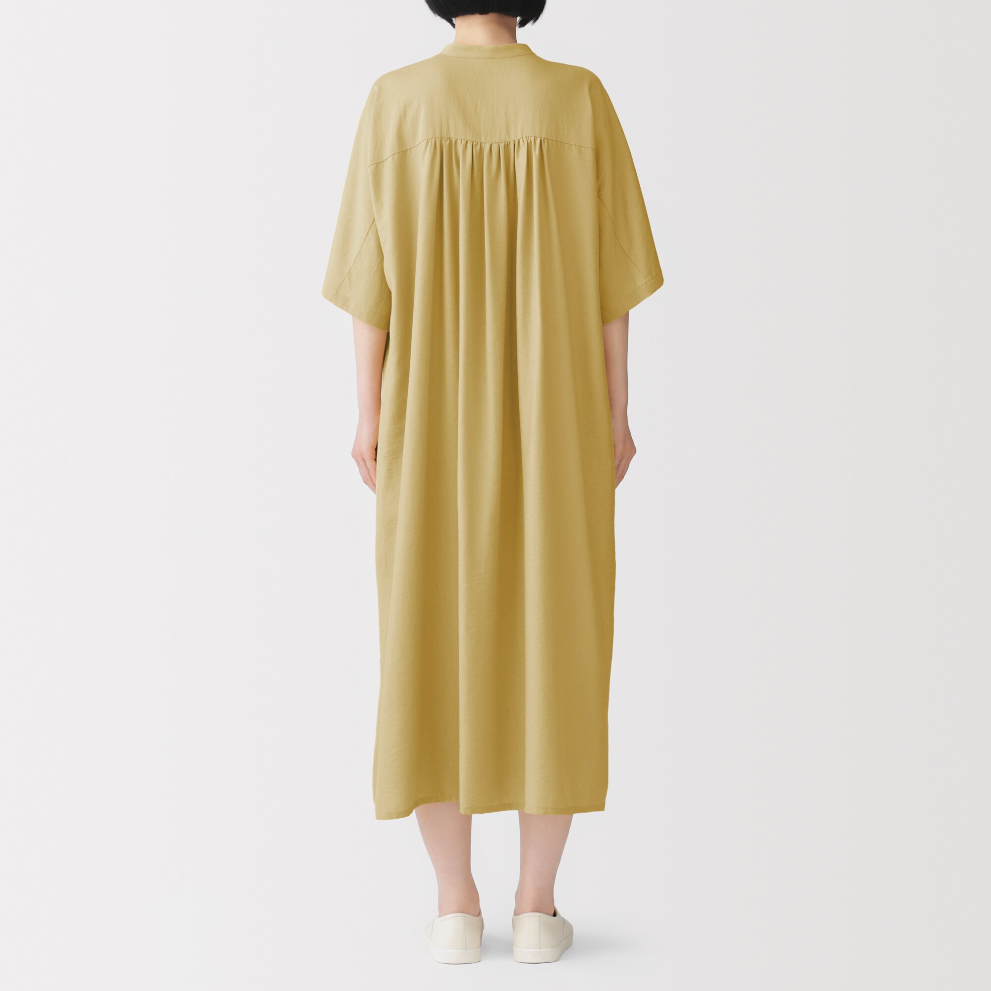 婦人　なめらか　五分袖ワンピース
