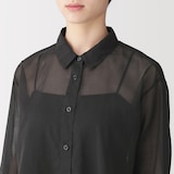 婦人　強撚シアー　長袖シャツ