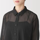 婦人　強撚シアー　長袖シャツ