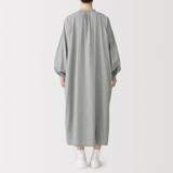 婦人　カポック混二重ガーゼ　長袖ワンピース