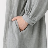 婦人　カポック混二重ガーゼ　長袖ワンピース