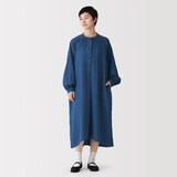 婦人　カポック混二重ガーゼ　長袖ワンピース
