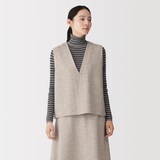 婦人　ウール混ジャージー　Ⅴネックベスト