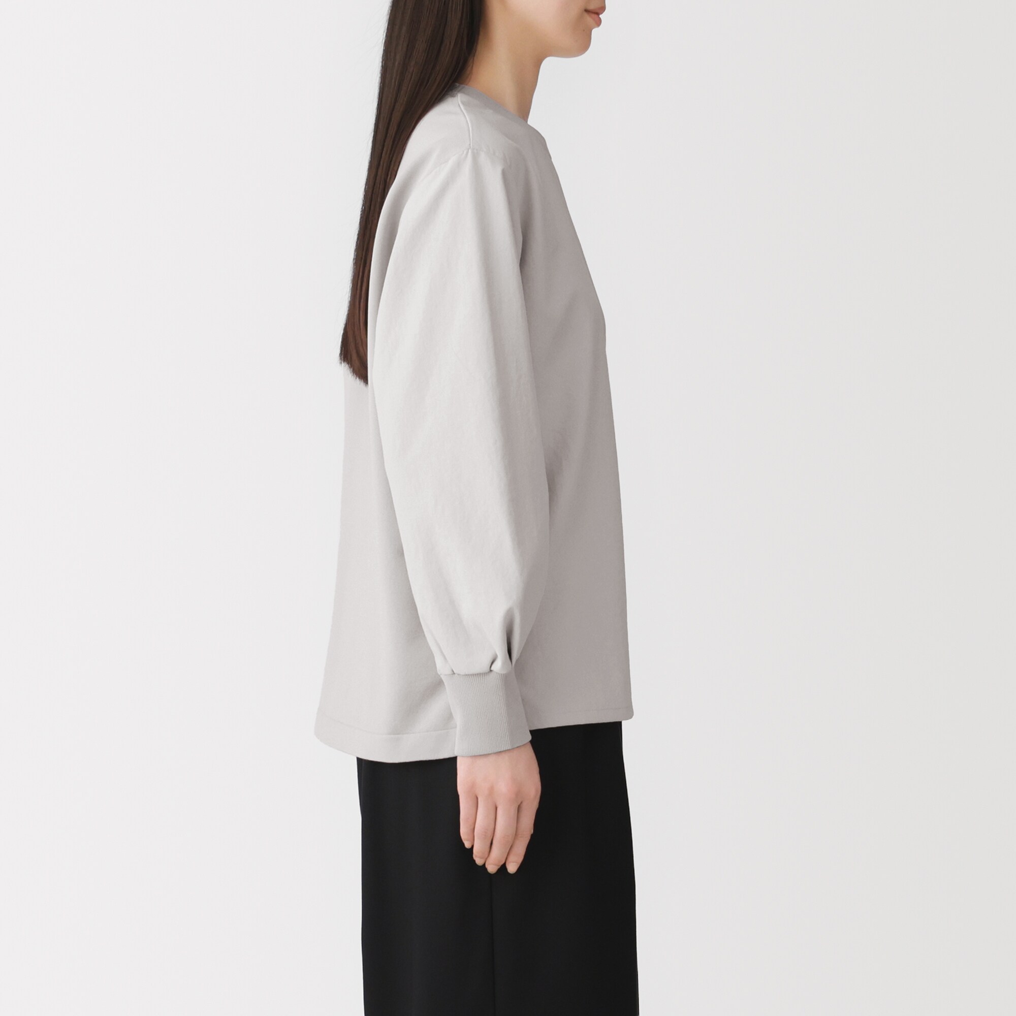 婦人　素材に還る　ニットコンビブラウスＴシャツ