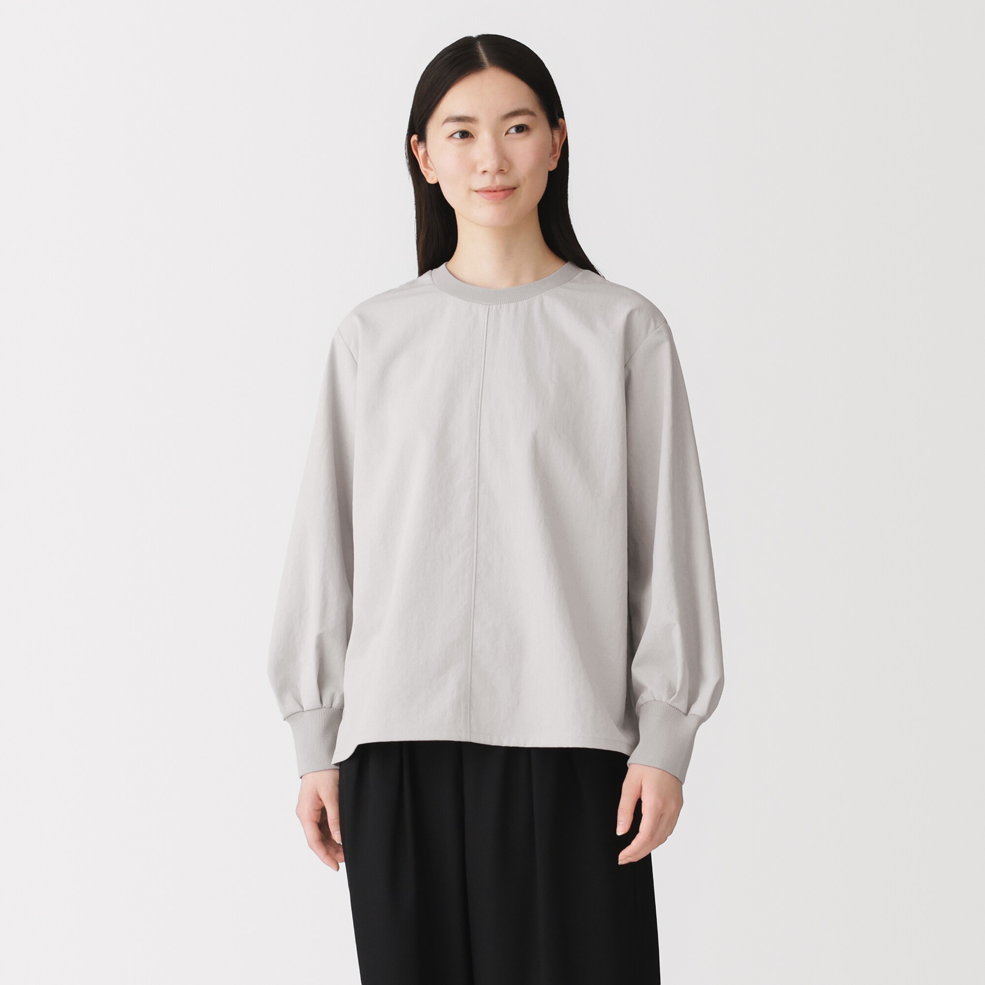 婦人　素材に還る　ニットコンビブラウスＴシャツ