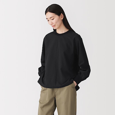 婦人　素材に還る　ニットコンビブラウスＴシャツ