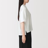 婦人　なめらか　五分袖ブラウス