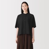 婦人　なめらか　五分袖ブラウス