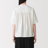 婦人　なめらか　五分袖ブラウス