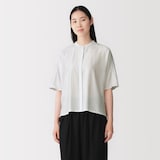 婦人　なめらか　五分袖ブラウス