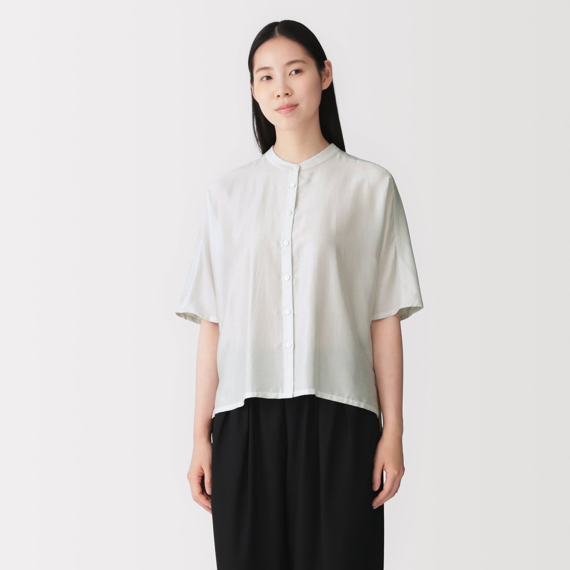 婦人 なめらか 五分袖ブラウス | 無印良品